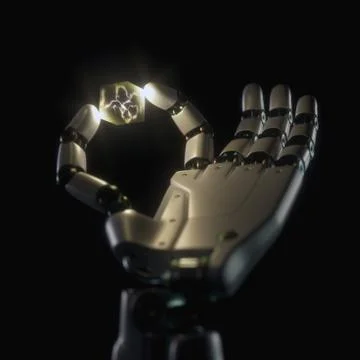 Robot Hand Artificial Intelligence Neuron Inside Stock Illustration