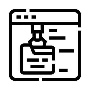 Robot hand automating web browser interface testing Stock Illustration