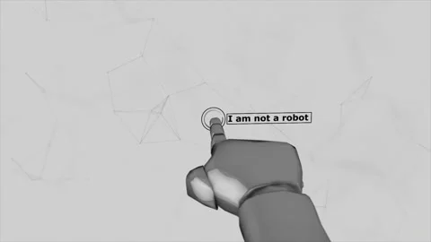 Robot Hand Clicks To Captcha I am not robot test v2 Stock Footage 145349071