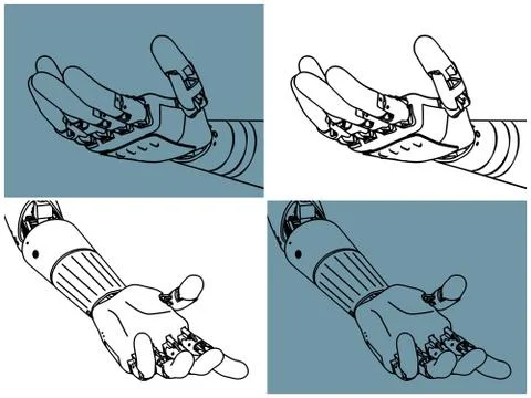 Robot Hand Closeup Stock Illustration