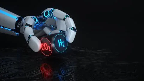 Robot Hand CO2 H2 Stock Illustration