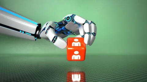 Robot Hand Cube Human Stock Illustration