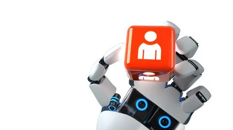 Robot Hand Cube Human Stock Illustration
