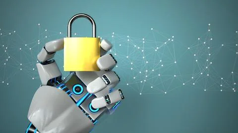 Robot Hand DLock, Network Security Stock Illustration