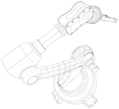 Robot hand. EPS10 format. Wire-frame Vector created of 3d Stock Illustration