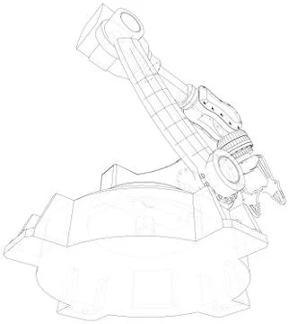Robot hand. EPS10 format. Wire-frame Vector created of 3d Stock Illustration