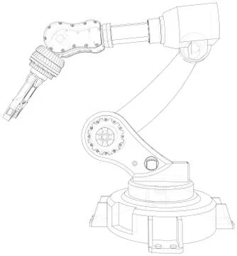 Robot hand. EPS10 format. Wire-frame Vector created of 3d Stock Illustration