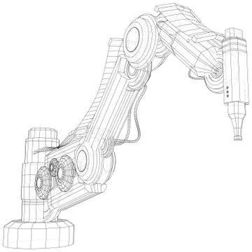 Robot hand. EPS10 format. Wire-frame Vector created of 3d Illustrazione stock