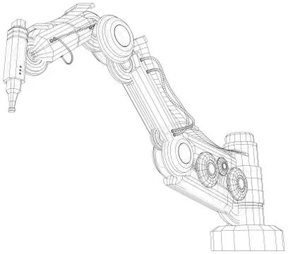 Robot hand. EPS10 format. Wire-frame Vector created of 3d Stock Illustration