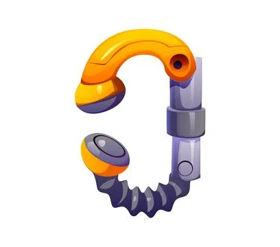Robot hand font, cyborg machine gear robotic type Stock Illustration