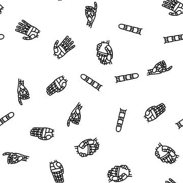 Robot hand gesture ai digital seamless pattern vector Stock Illustration
