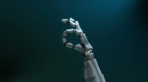 Robot hand gesture "OK" Stock Footage 34243665