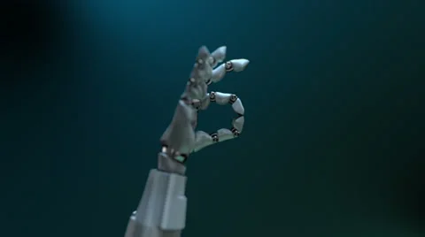 Robot hand gesture "OK" Stock Footage 34259614