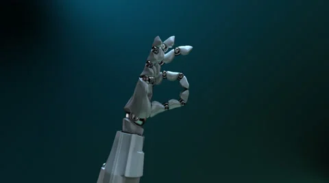 Robot hand gesture "OK" Stock Footage 34259615