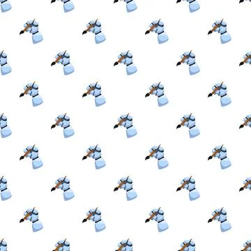 Robot hand holding paintbrush creating digital art pattern Illustrazione stock