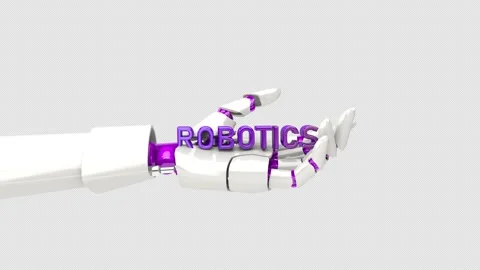 Robot Hand Holds Robotics Text On Alpha 動画素材 290923767