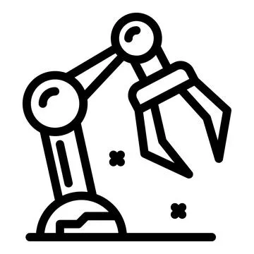 Robot hand icon outline vector. Mission core Stock Illustration