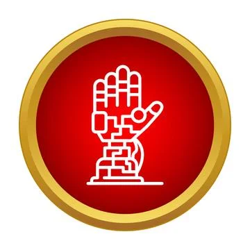 Robot hand icon representing future technology and automation Stock-Illustration