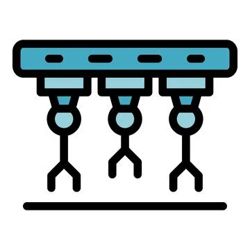 Robot hand line icon vector flat Stock Illustration
