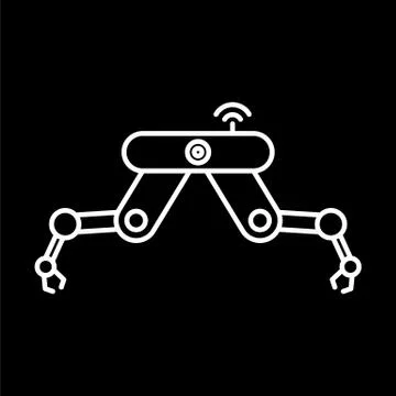 Robot hand machine simple flat style vector illustration Illustrazione stock