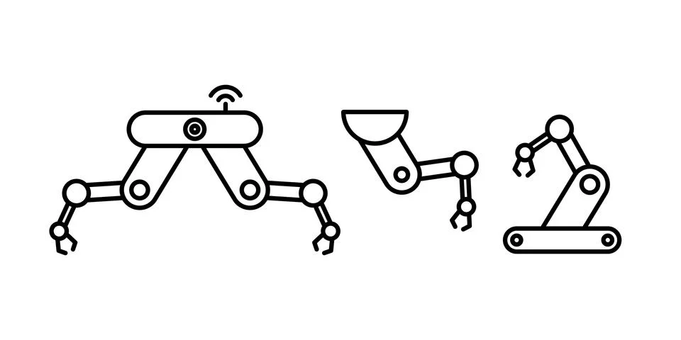 Robot hand machine simple flat style vector illustration Stock Illustration