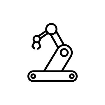 Robot hand machine simple flat style vector illustration Illustrazione stock