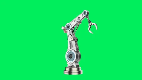 Robot hand or robotic arm isolated on green screen Stock Footage 164649293
