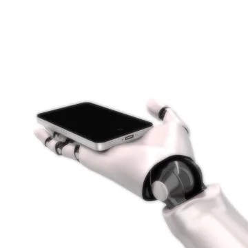 Robot hand phone Stock Illustration