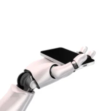Robot hand phone Illustrazione stock