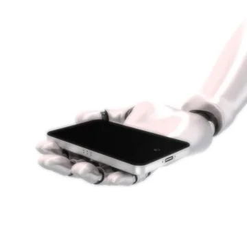 Robot hand phone Illustrazione stock
