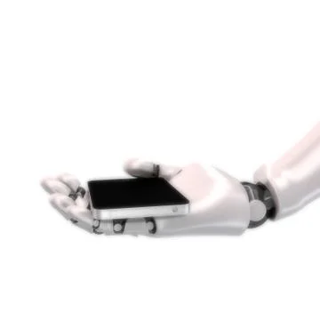 Robot hand phone Illustrazione stock