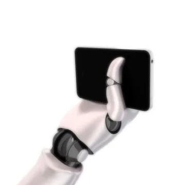 Robot hand phone Illustrazione stock