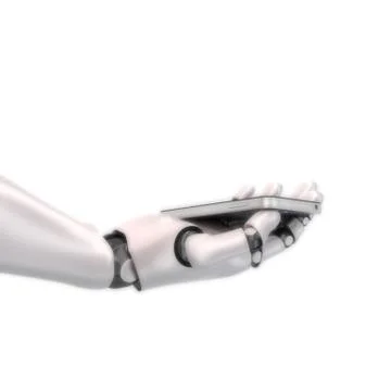 Robot hand phone Illustrazione stock