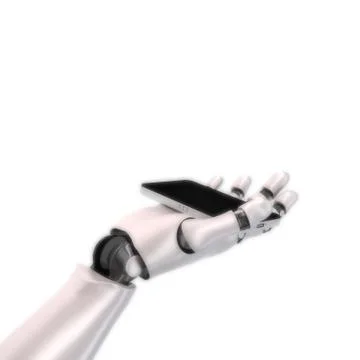 Robot hand phone Illustrazione stock