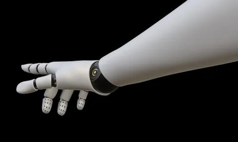 Robot hand pointing index finger, isolated Stock Illustration