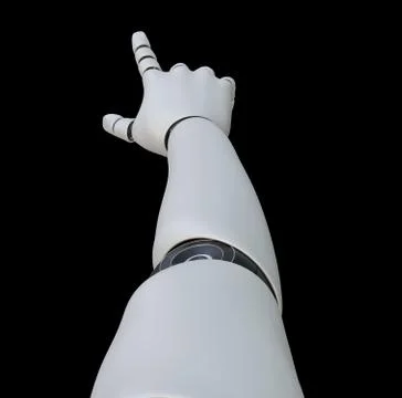 Robot hand pointing index finger, isolated Stock Illustration