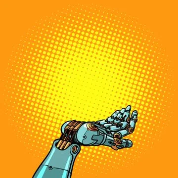 Robot hand presentation gesture Stock Illustration
