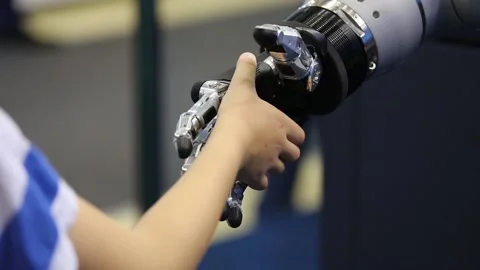 Robot hand shaking Stock Footage 90749482