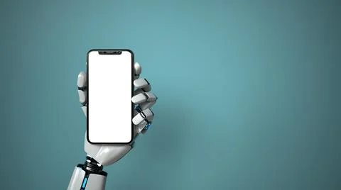Robot Hand Smartphone Illustrazione stock