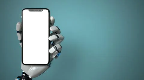 Robot Hand Smartphone Illustrazione stock