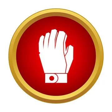 Robot hand stopping gesture in red circle icon Stock Illustration