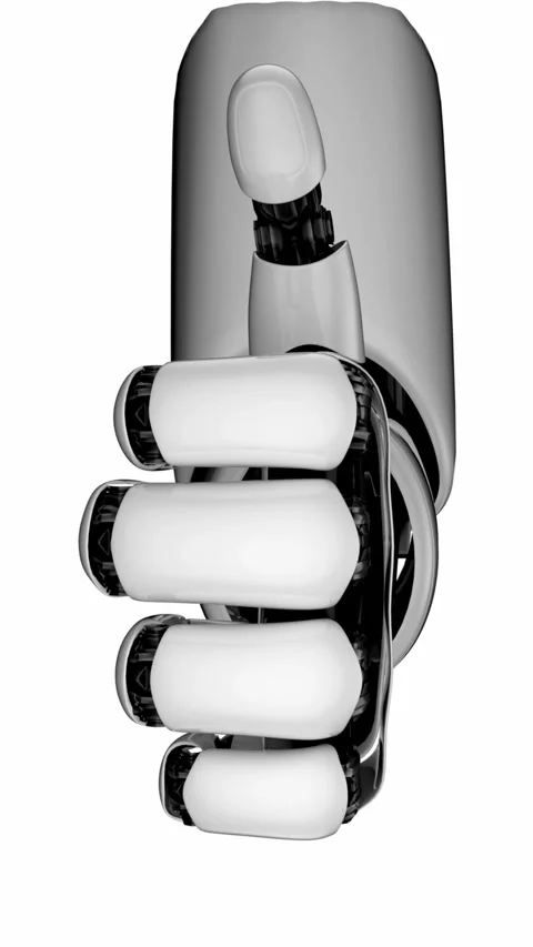 Robot hand on white background and green screen generated by 3D rendering. Stock Footage 289639622