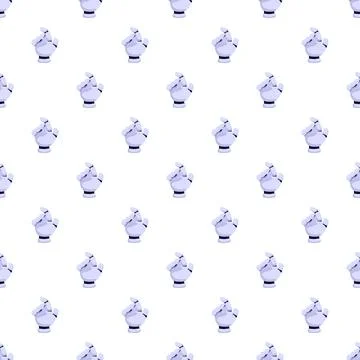 Robot hands making small heart gesture seamless pattern イラスト素材