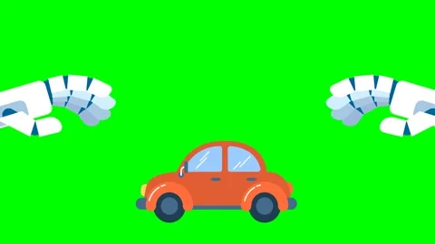 Robot hands protect the car from dangers, accidents, natural disasters. Property Stock Footage 283761001