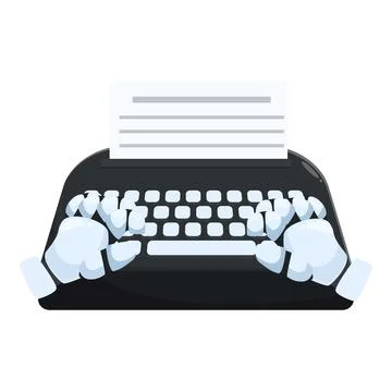 Robot hands typing on typewriter artificial intelligence concept Stock Illustration
