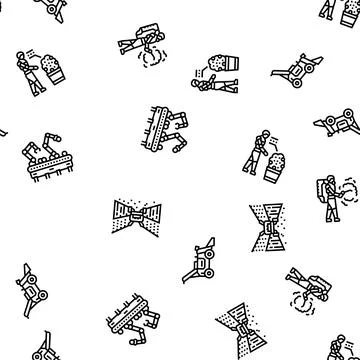 Robot harvests automation seamless pattern vector Illustrazione stock
