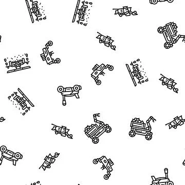 Robot harvests automation seamless pattern vector 스톡 일러스트
