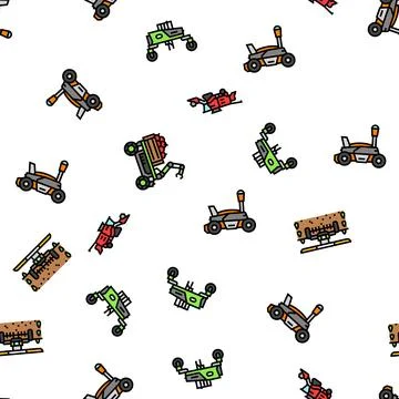 Robot harvests automation seamless pattern vector Illustrazione stock