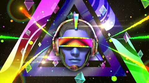 Robot Head Abstract Triangle Background 库存影片 343199254
