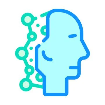 Robot head artificial intelligence color icon vector illustration Stock Illustration